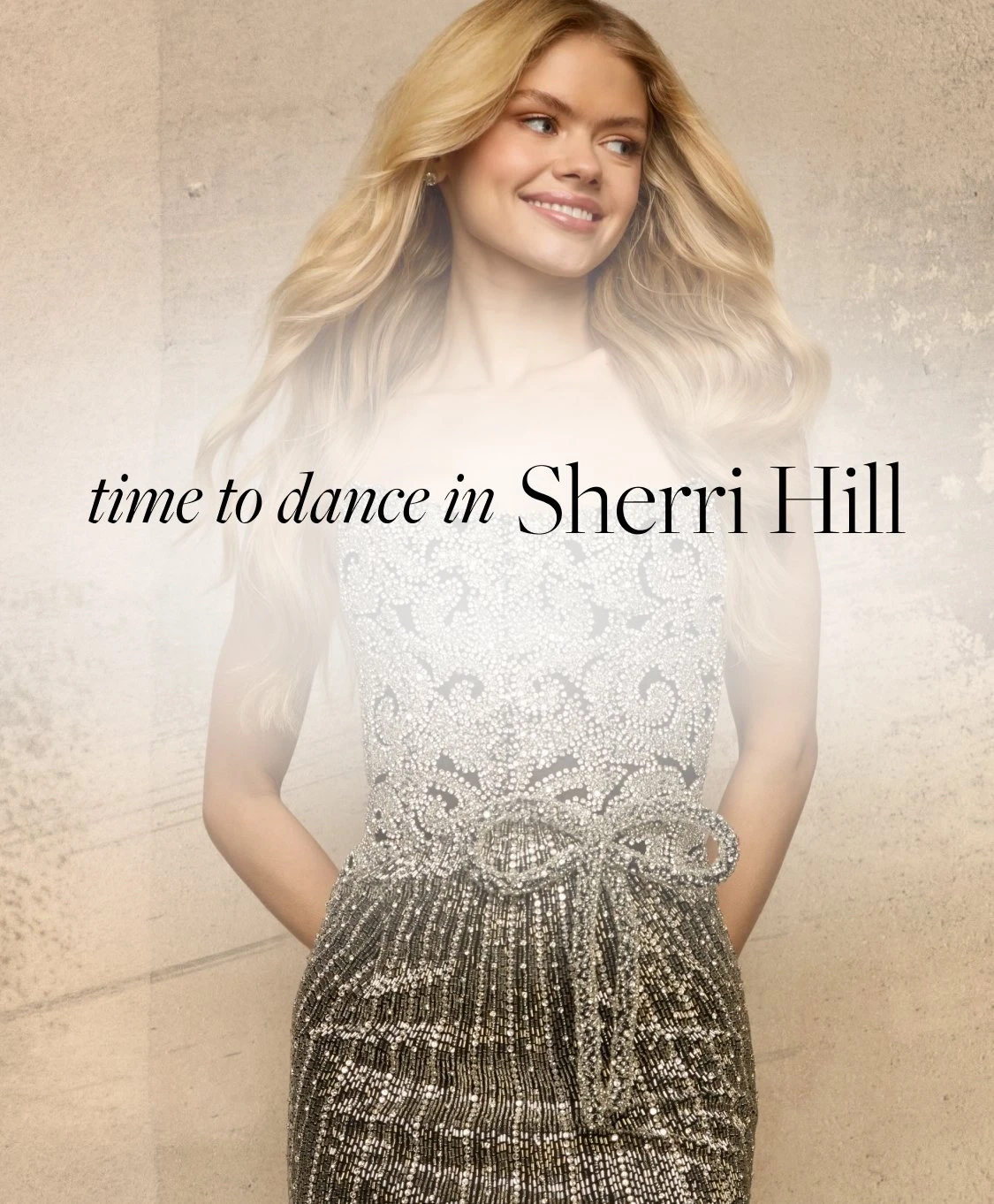 Model's wearing a Sherri Hill gown - Mobile Image